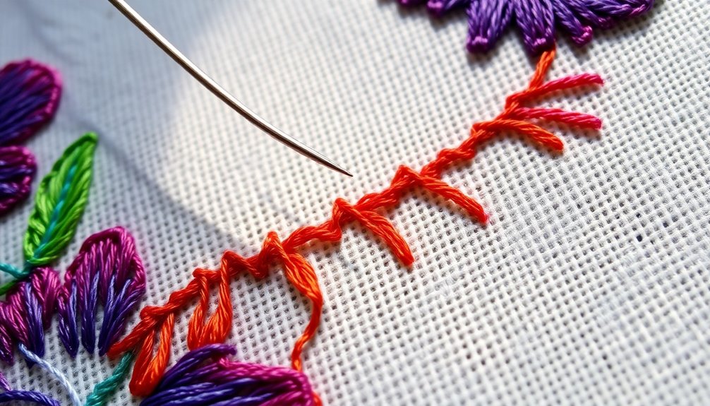 backstitching technique in cross stitch