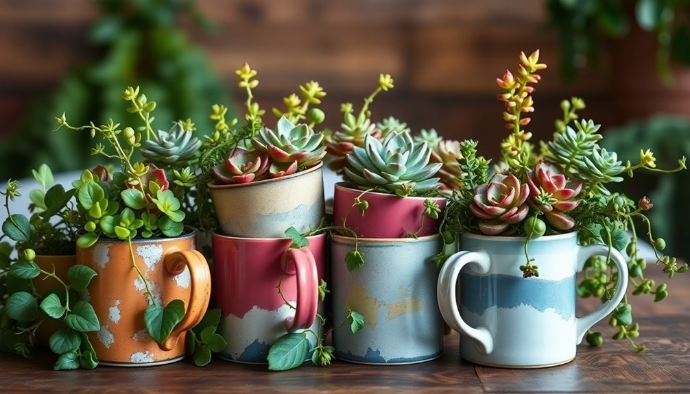 chipped mugs functional decor