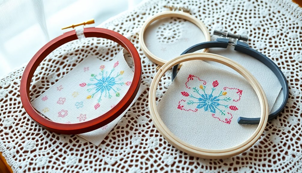 embroidery hoop variety types