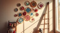 hang embroidery hoops creatively