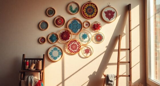 hang embroidery hoops creatively