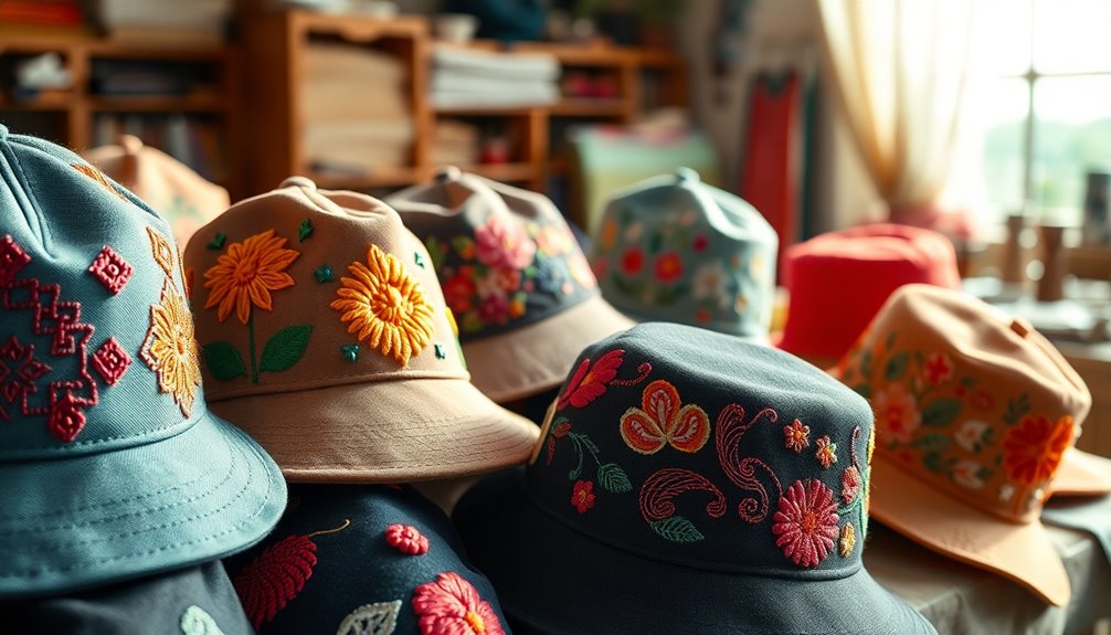 modern hat embroidery ideas