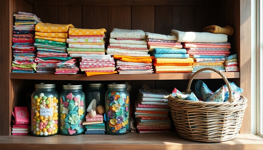 organized fabric scrap storage