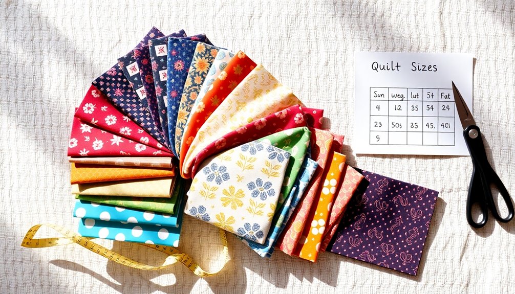 quilt sizes fat quarter requirements