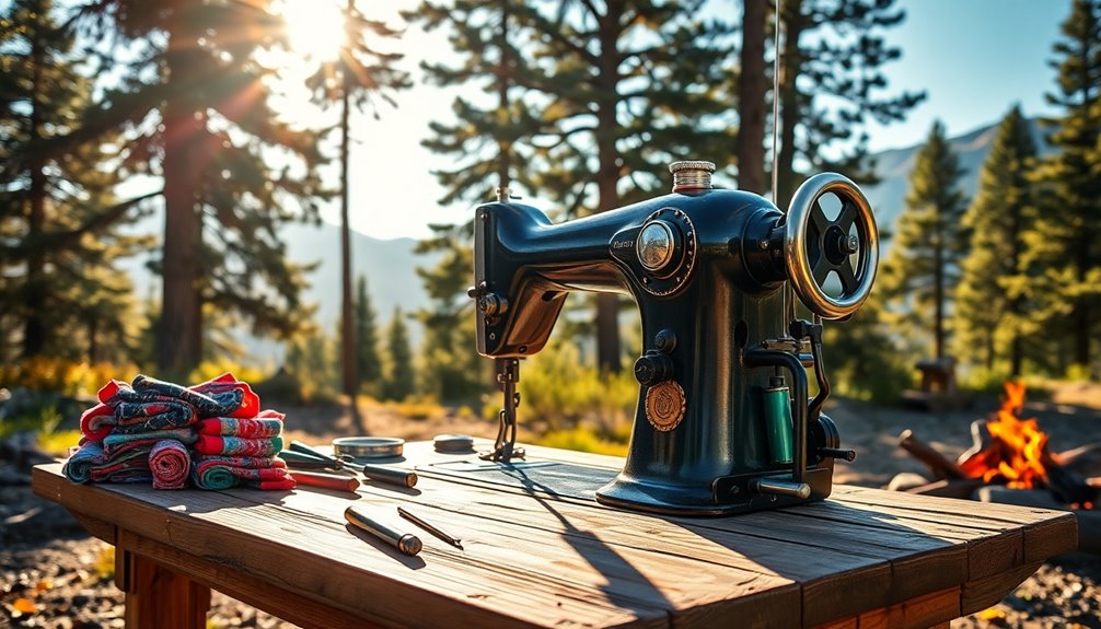 sewing machine outdoor crafting