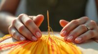 threading an embroidery needle