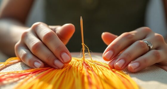 threading an embroidery needle