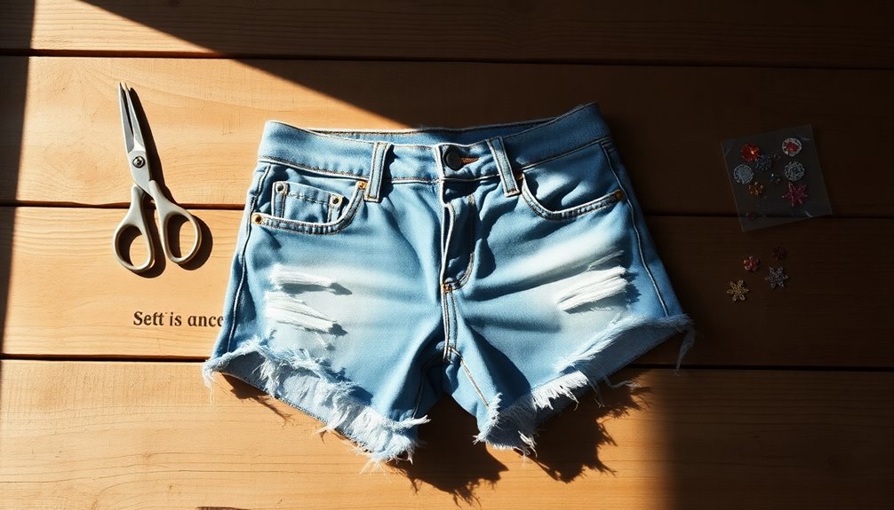 upcycle jeans into shorts