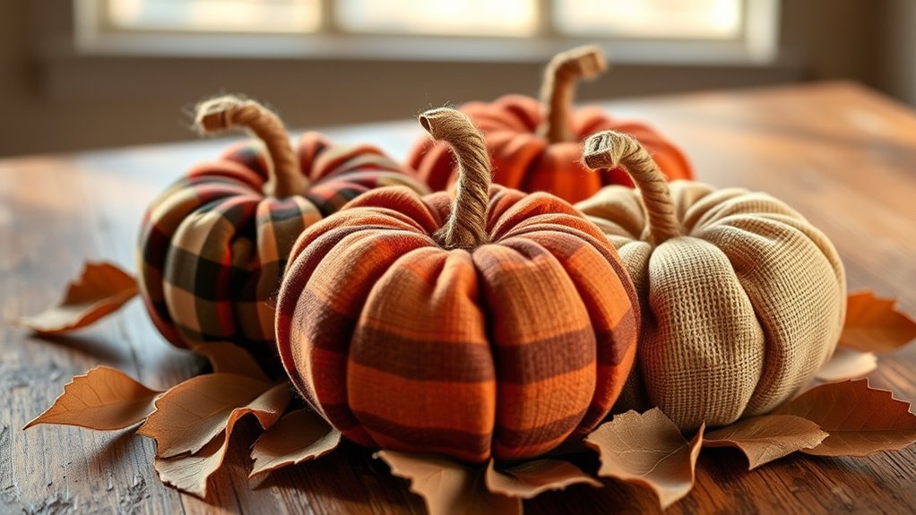 no sew fabric pumpkin decor