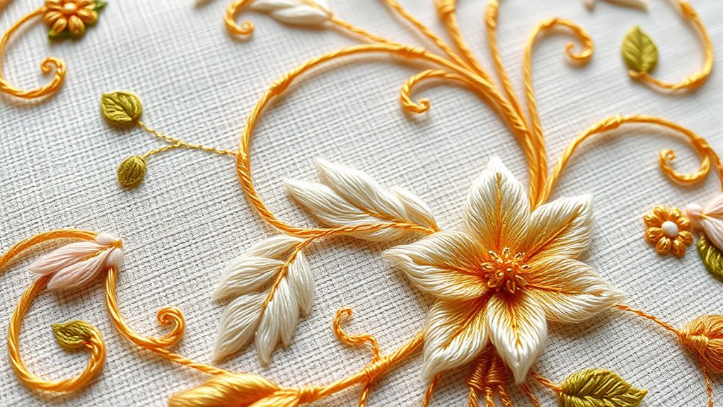 organic flowing intricate embroidery