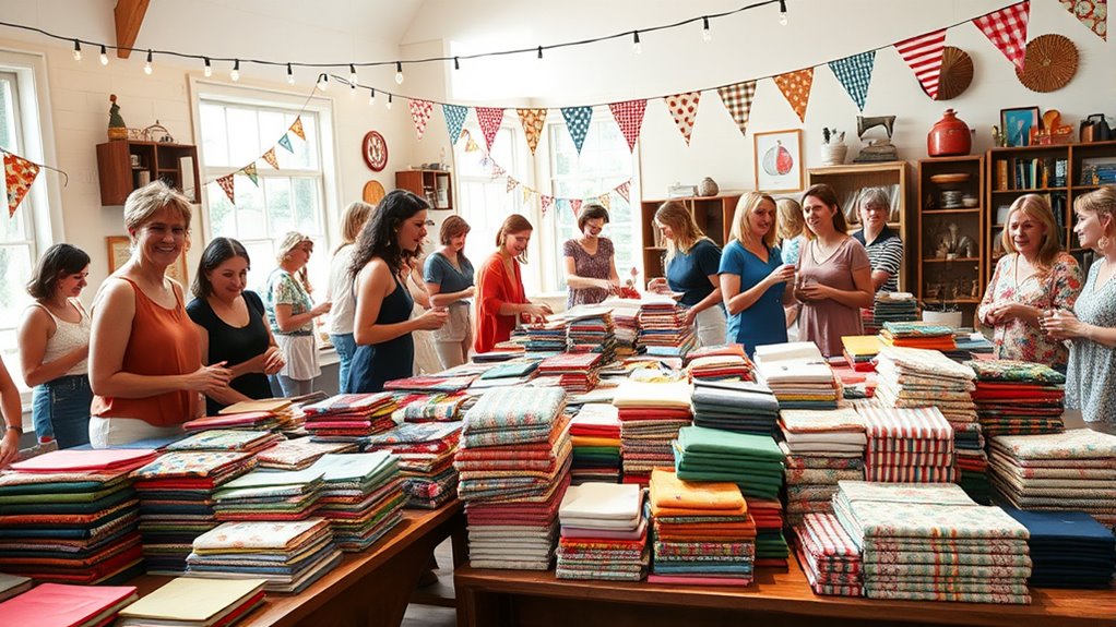 organized fabric swap invitations