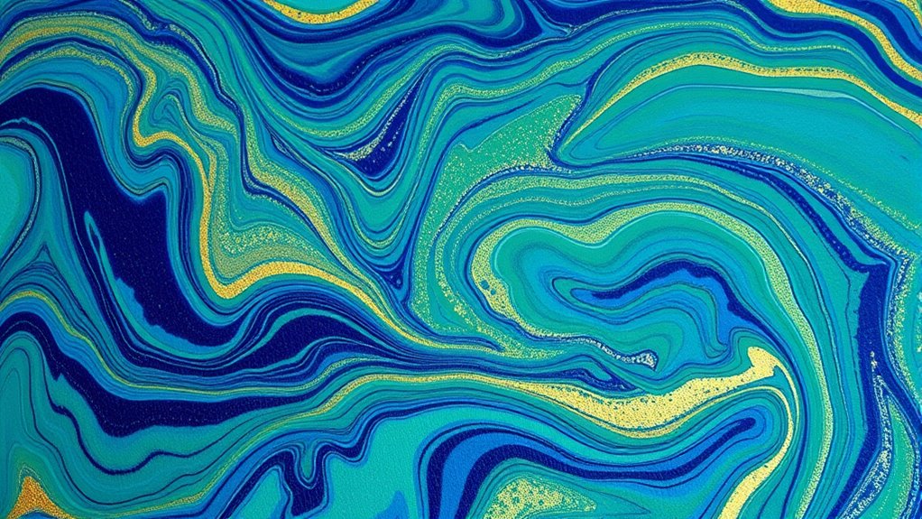 vibrant swirling fabric art