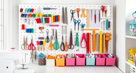 stylish sewing room organization