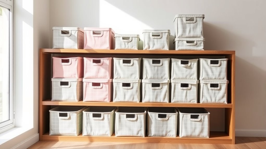 stylish stackable fabric bins