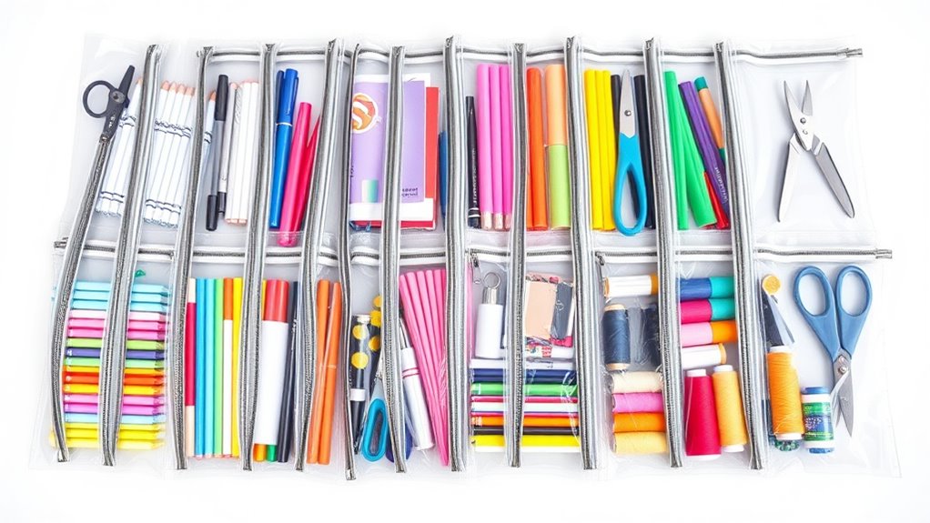 top clear zippered organizer bags