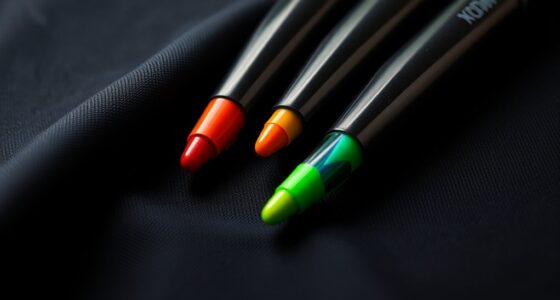 top dark fabric pens