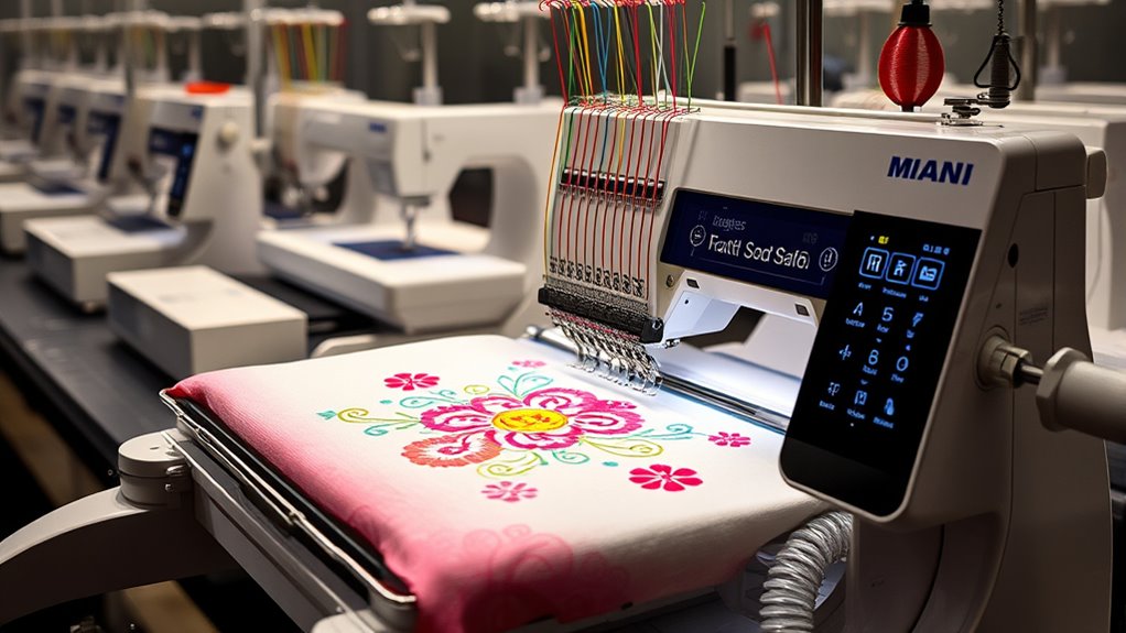 digitized multi color embroidery process