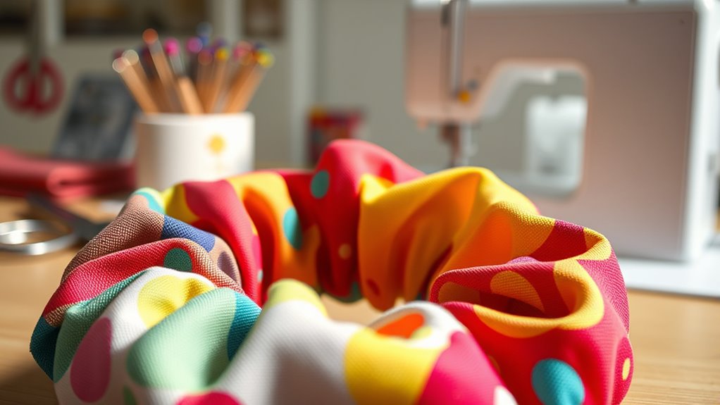 diy personalized fabric scrunchie