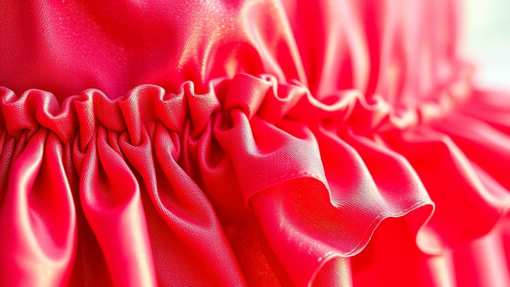 evenly gathered ruffle placement