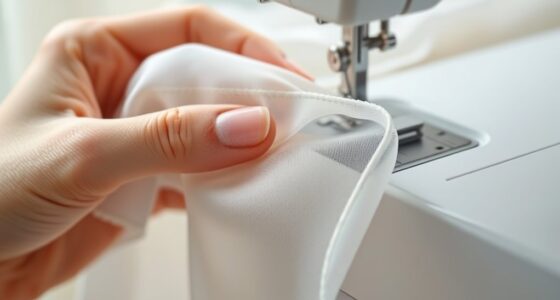 hemming sheer fabric carefully