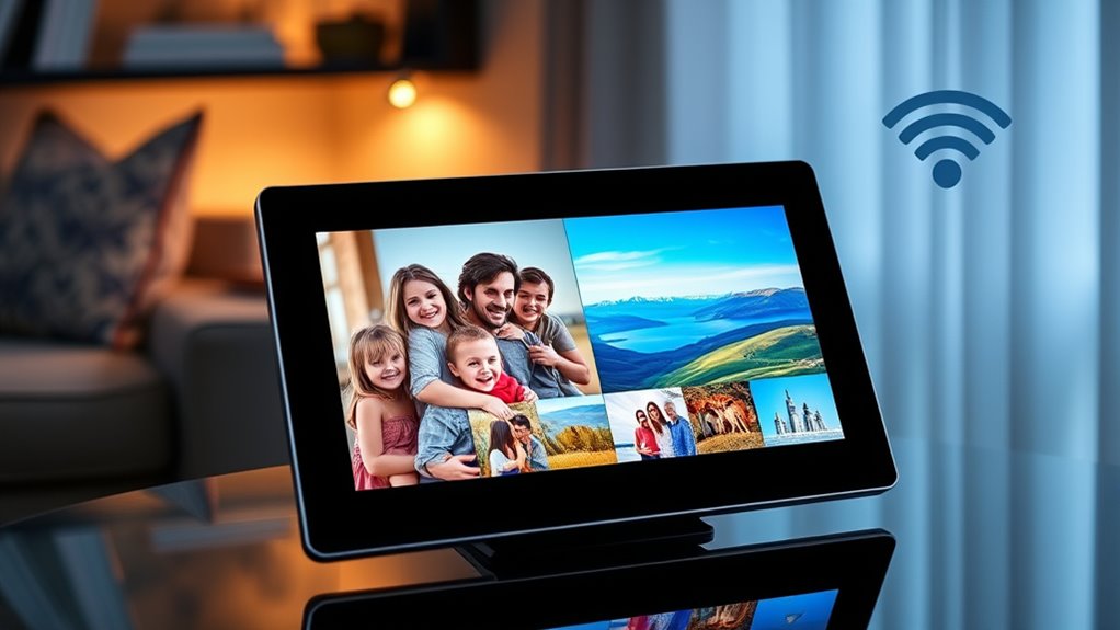 email enabled photo frame features