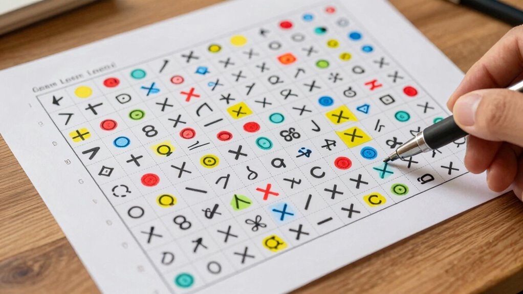 check symbols and counts