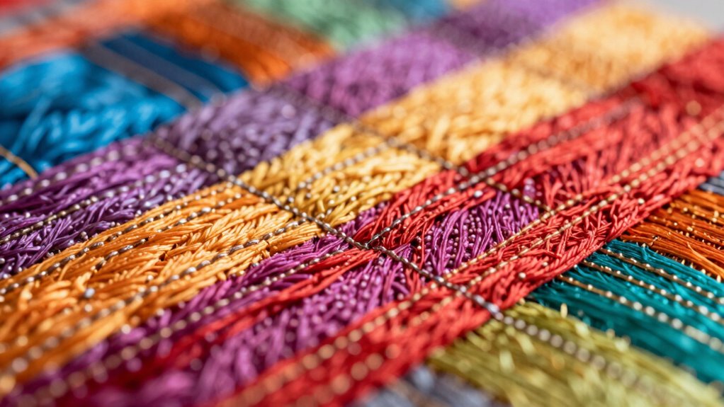 embroidery texture with couching