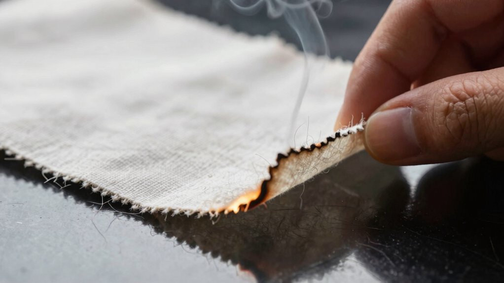 identify fabric from burn test