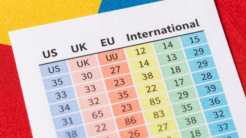international sizing system conversions