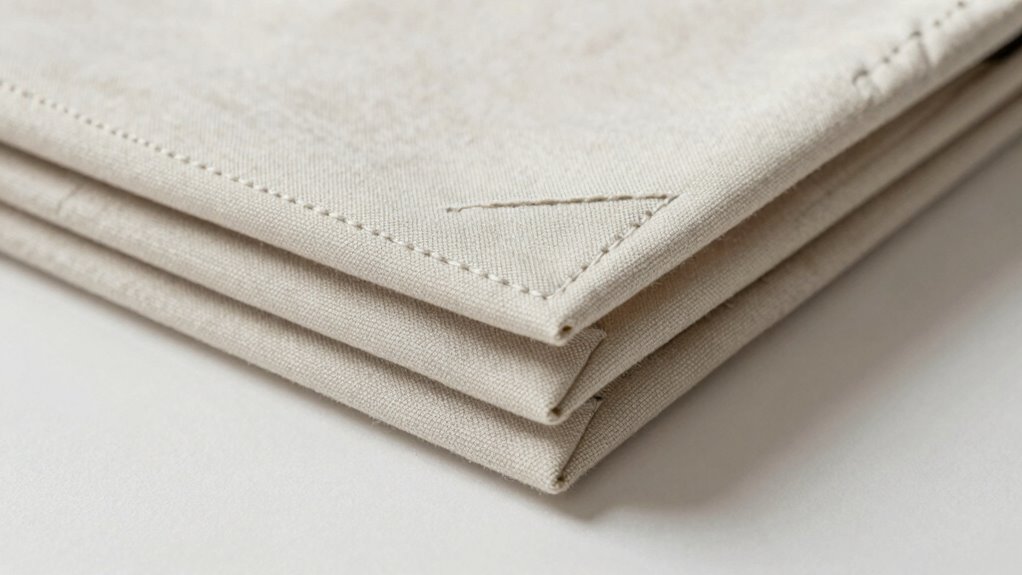 neatly sewn decorative corners