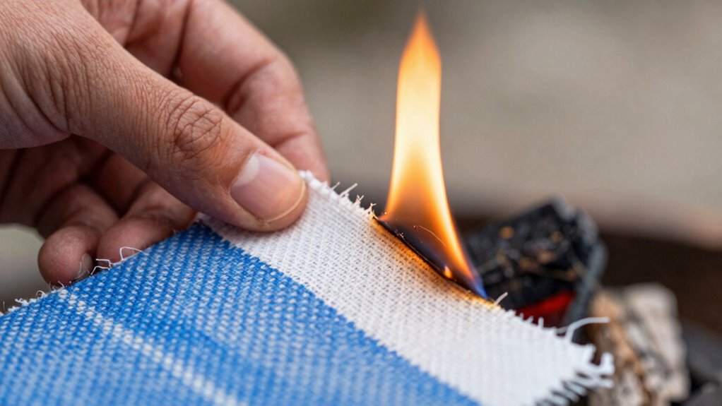 perform safe fabric burn test