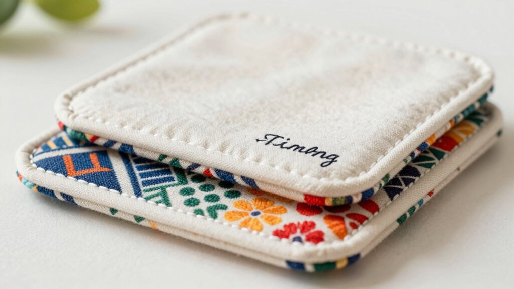 personalized colorful fabric coasters