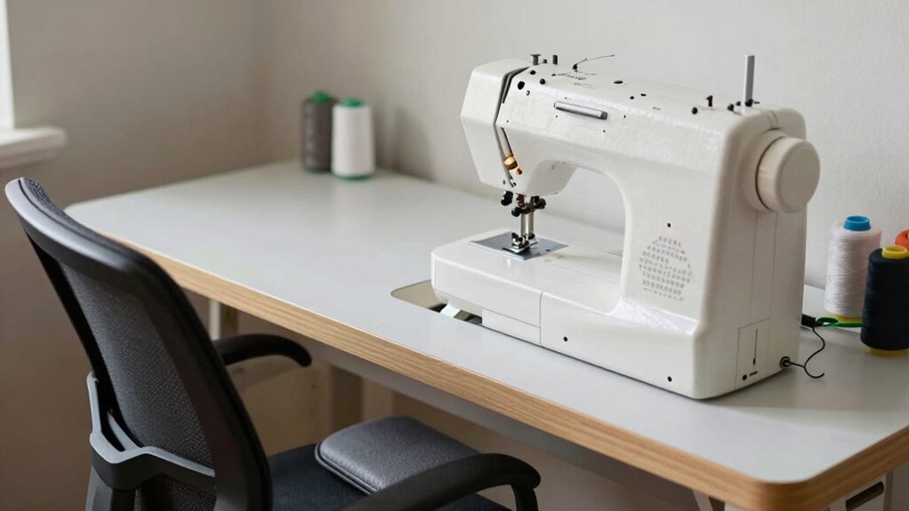 proper sewing posture setup