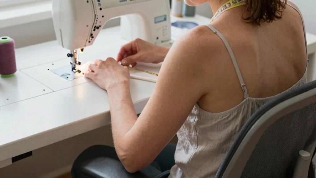 ergonomic sewing workspace setup