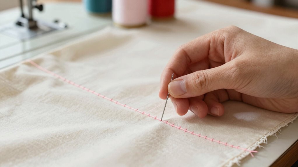 hand basting ensures precise control
