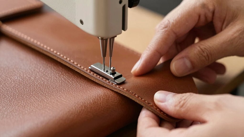 leather edges must be smoothly skived