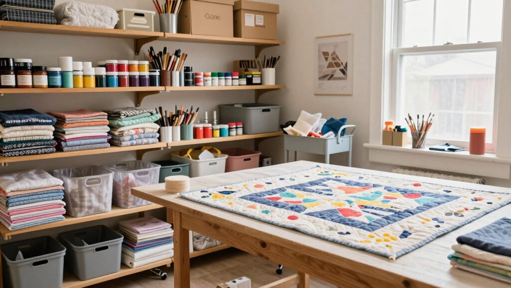 organized accessible crafting space