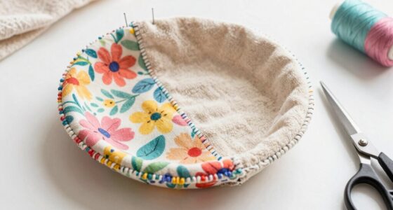 sewing reversible fabric bowl