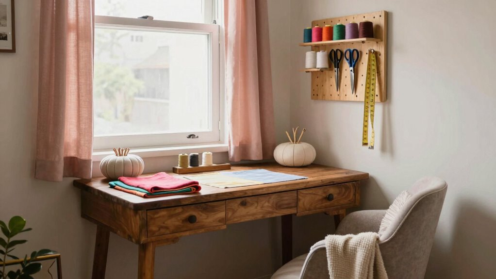 shared organized sewing space