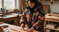 Women Sport Puffer Coats In Bold Baroque Portraits By Nieves González