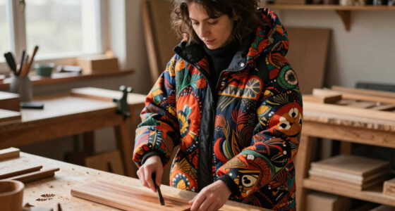 Women Sport Puffer Coats In Bold Baroque Portraits By Nieves González