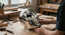 Reflections Dazzle In The Hyperrealistic Chrome Faces Of Kip Omolade’s Vivid Portraits