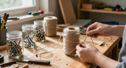 Cover Old Glass Jars With Twine To Craft Rustic Storage Containers