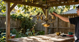 DIY A Charming Feeder That Birds Will Love With An Old Chandelier