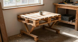 Man Turns Old Wood Pallets Into A Space-Saving Piece Of Furniture With An Impressive DIY