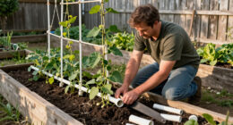 Man Uses PVC Pipes To Build A Trellis System For His Garden — And Just Wow