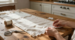 Trade In Your Old Table Runner: There's A Cute DIY Using A Vintage Clothing Accessory