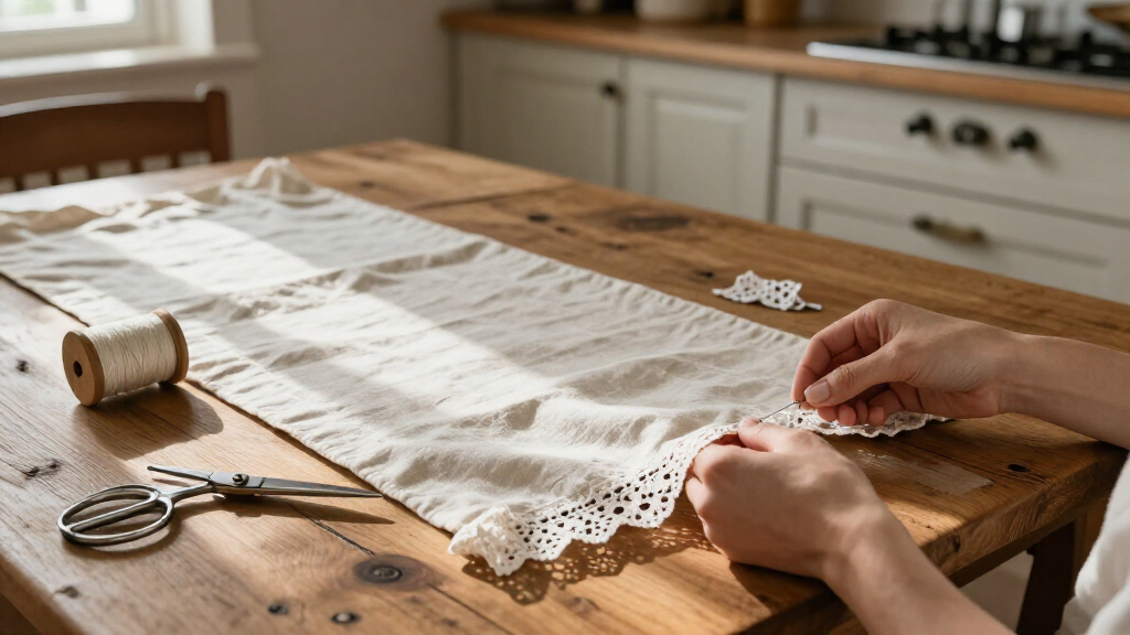 Trade In Your Old Table Runner: There's A Cute DIY Using A Vintage Clothing Accessory
