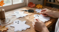 Turn Paper Doilies Into A Dainty Ghost Garland With Vintage Charm