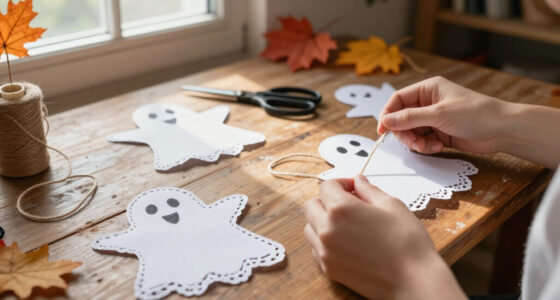 Turn Paper Doilies Into A Dainty Ghost Garland With Vintage Charm